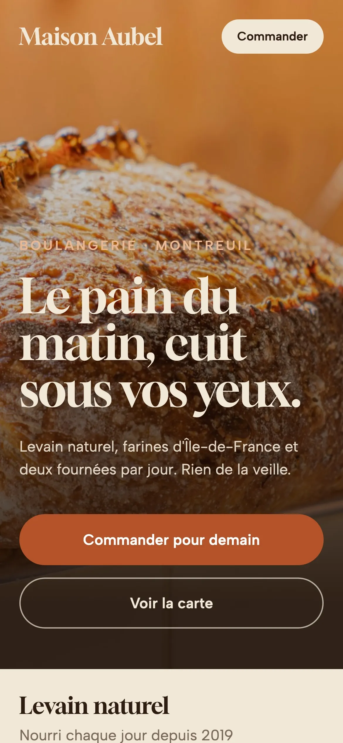 Le même site sur téléphone